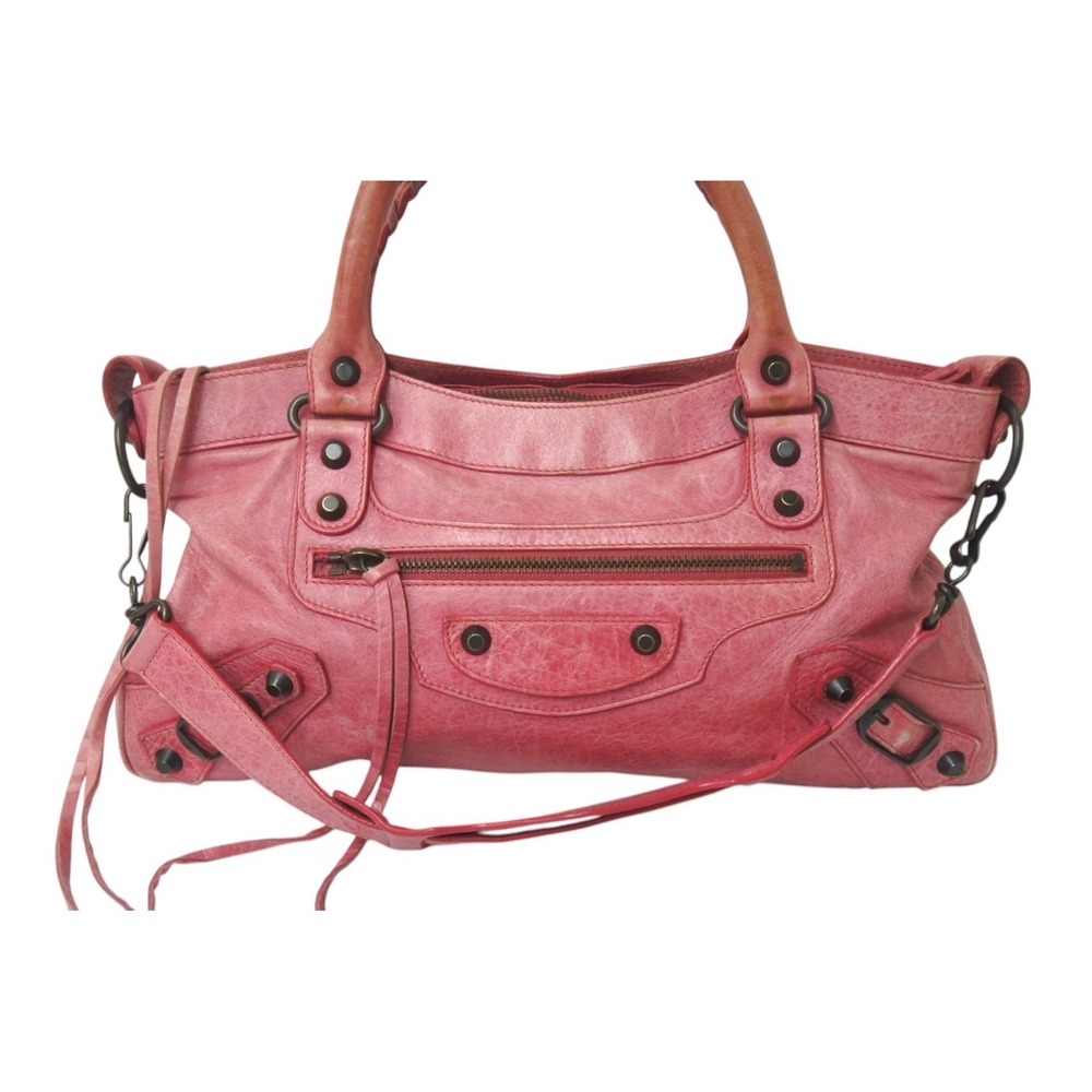 Balenciaga Pink The Shoulder Leather First One Handbag Hobo